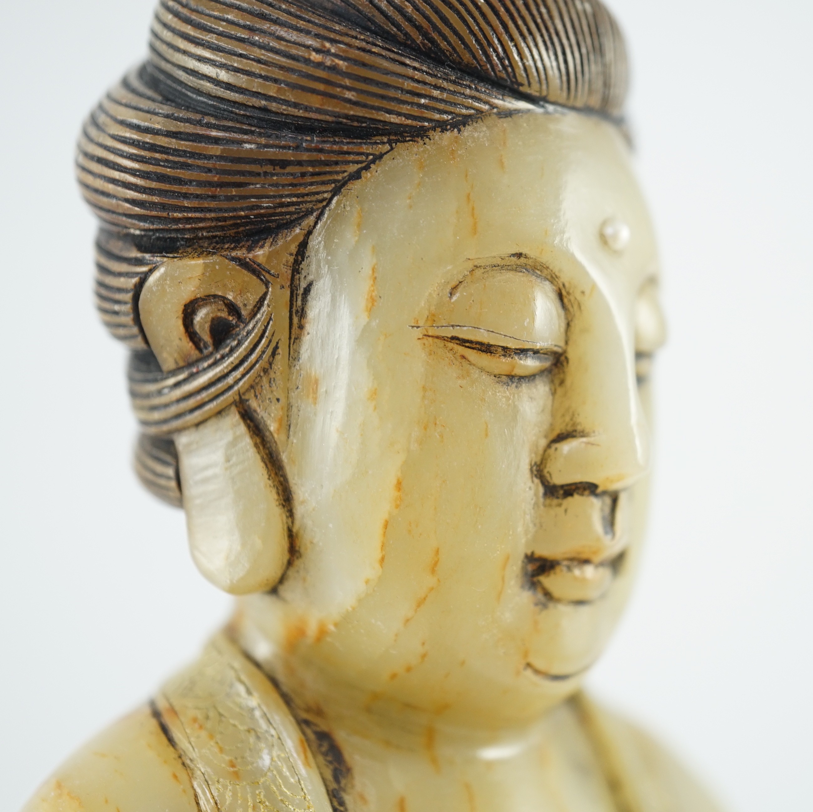 A Chinese soapstone standing figure of Guanyin, 19th century, 38cm high